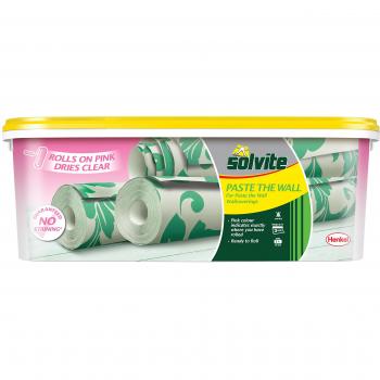 Solvite 2029437 Paste the Wall Wallcoverings Adhesive, Ready Mixed Wallpaper Paste, 3-Roll Bucket, Pink