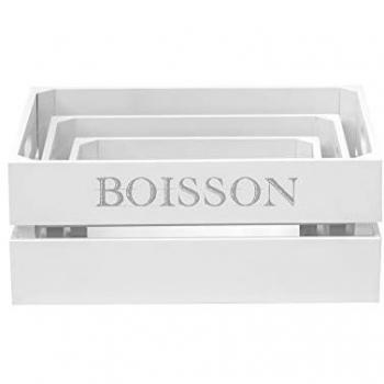 Cajas organizadoras set de 3 MDF blanco 17x28x15 cm, 32x23x12 cm, 27x18x10 cm
