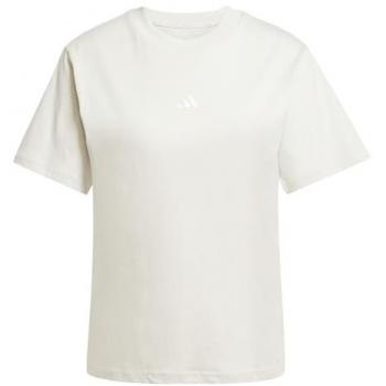 Maglietta Donna Adidas Essentials Cotone Maniche Corte Logo Piccolo Wonder Alumina / Bianco XS