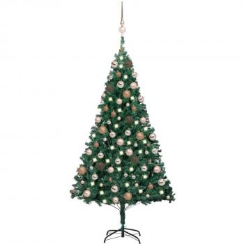 Artificial Pre-lit Christmas Tree with Ball Set Green 150 cm PVC vidaXL