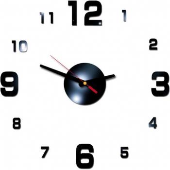 Patterned 3D Number Wall Clock Sticker