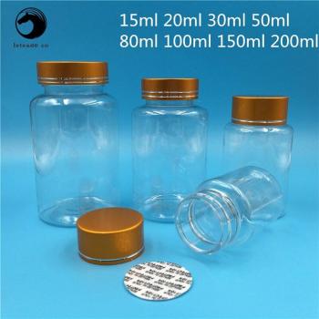 100 ML Clear Plastic Spice Bottles with Gold Lid - 30 Pack