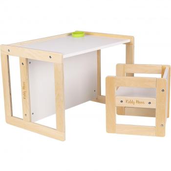 Set di Mobili KiddyMoon per Bambini in Legno Naturale/Bianco