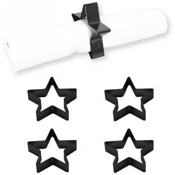 ECHTWERK Serviettenring Set (4-tlg), Edelstahl, Sterndesign