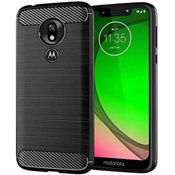 Custodia Silicone Motorola Moto G7 Play Fantasia Carbonio Nero