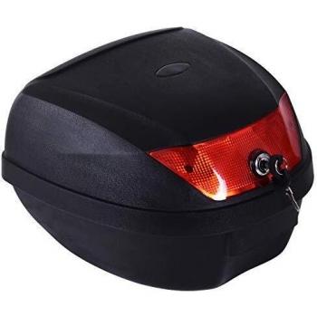 Motorcycle Trunk With Carrier Mount Rack - Black & Red