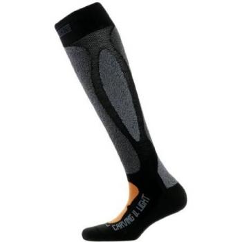 X-Bionic Calcetín Ultralight Ski Carving, Unisex, Negro/Naranja, Talla 45/47