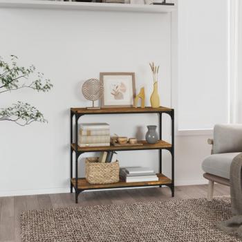 Libreria Rovere Fumo 80x33x70,5 cm in Legno Multistrato e Acciaio