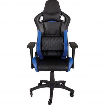 Corsair T1 Race - Silla para juegos acolchada, con respaldo alto, color negro y azul