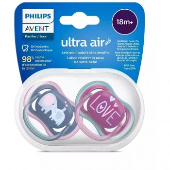 Sucette Avent 18m+ Ultra Air Éléphant - Blanc - Orthodontique - Sans BPA