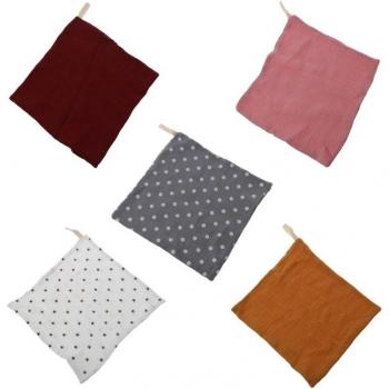 Muselina Cuadrada de Algodón para Bebé, Toalla de Lactancia Absorbente de 4 Capas, Paño de Lavado y Eructo, Pack de 5 Unidades