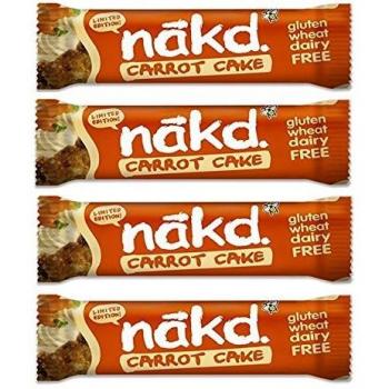Carrot Cake - Nakd Raw Fruit Nut Bars 35g Each - Gluten Wheat Dairy Sugar Free