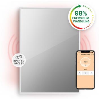 Radiateur infrarouge intelligent 2-en-1 Klarstein La Palma 750 avec miroir, 85x60 cm, 750W
