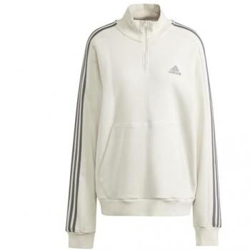 Adidas Essentials Fleece 3-Stripes 1/4-Zip Sweatshirt - Beige - Men's