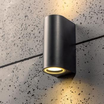 CGC 'Eileen' Black Exterior Curved Double Wall Light