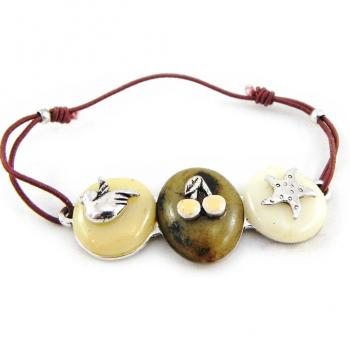 Pulsera de Diseño Liberty Marrón Beigado H3539