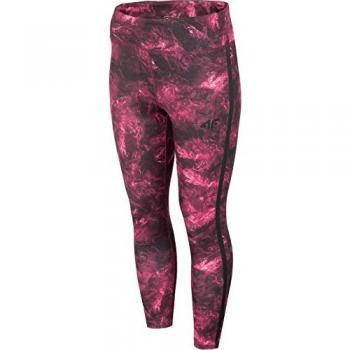 4F Leggings - Damen Sporthose mit Schlüsselfach, schwarz-rosa