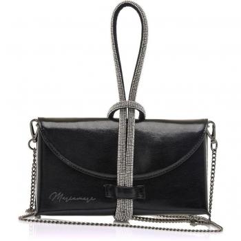 Bolsos de Mano Mujer Roun Negro con Cierre Solapa MARIAMARE