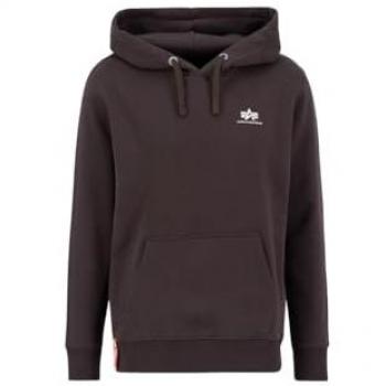 Alpha Industries Basic Small Logo Hoodie Hunter Brown Men's Sweatshirt M