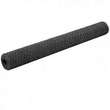 Chicken Wire Fence Steel with PVC Coating 25x1.2 m Grey vidaXL