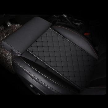 Oreiller de siège automobile noir en cuir avec extension de soutien de cuisse