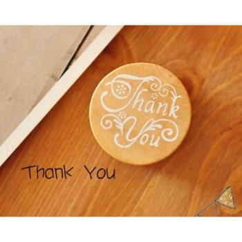 Sello Redondo de Madera Bendición para Scrapbooking