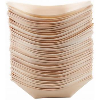 50pcs Disposable Wooden Snack Containers