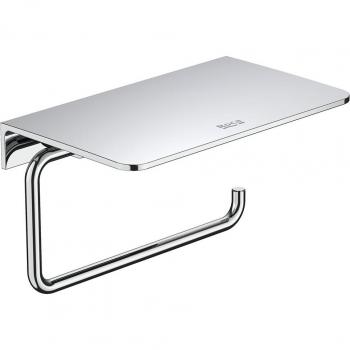 Porte-rouleau Roca avec tablette ronde chromée