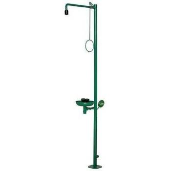 Notdusche ClassicLine mit Augendusche und Auffangbecken, Bodenmontage, Anschluss 3/4 IG