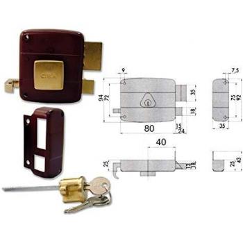 Serrure appliquée bois ART 50110 droite (E50)