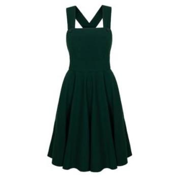Hell Bunny Green Crossover Strap Midi