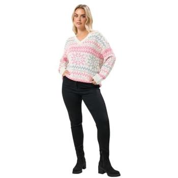 V‑Neck Knitted Sweater “Fairisle” – Size 18–20 (Women)