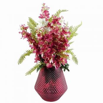 Dark Pink Artificial Delphinium Flower Arrangement Pink Vase