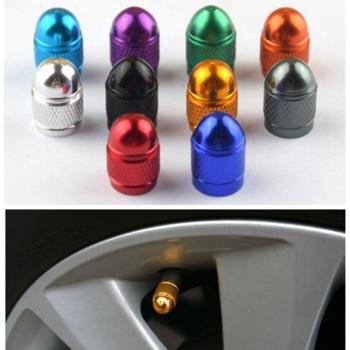 4PCS Car Valve Caps Aluminum Dust Covers