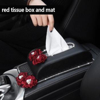 Car Bling Tissue Box with Flower Design