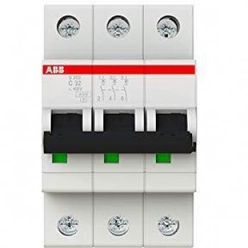 Interruptor automático ABB S203-C32, 3 polos, 32A, Curva Tipo C, Poder de corte 6 kA