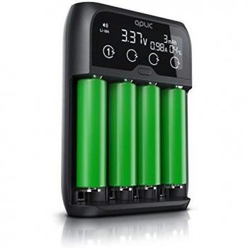 CSL Akku-Ladegerät mit LCD-Display und Echtzeitanzeige für 18650, AA und AAA Batterien