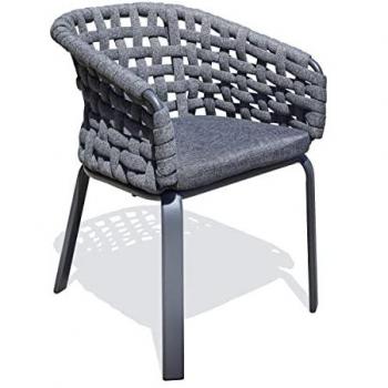 PARISGARDEN Camargue - Eleganter Sessel aus Seil und Aluminium