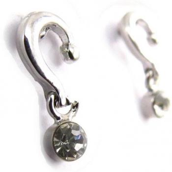 Lily Treasures [J6701] – Auricolari Artigianali “Interrogativo” Bianco