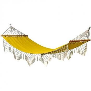 Amaca Rialto Curry 2m – Tessuto Cotone, Bastoni in Legno Massello