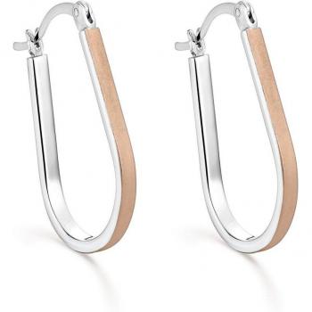 Pendientes criollas de plata bicolor rosa textura mate