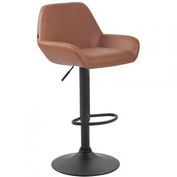 Set 2 Sgabelli da Bar Braga in Similpelle Nero e Marrone Chiaro