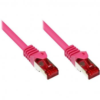 Magenta Cat6 S/FTP Patch Cable 0.5m - PiMF, 250MHz
