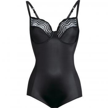 Conturelle Body mit Bügel, Soft‑Touch‑Spitze – Schwarz, Cup D, 70 cm