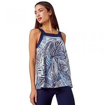 Metallic Leaf Print Cami Top