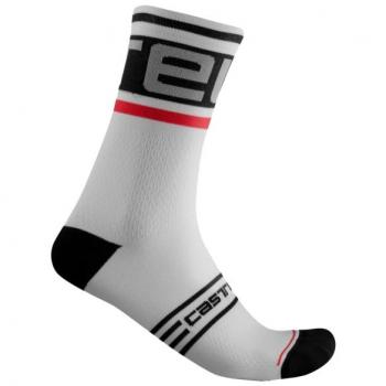 Chaussettes Castelli Prologo 15 Blanc Noir S-M