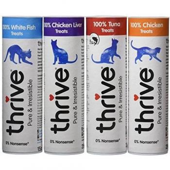 Thrive Cat Treats - Assorted Chicken, White Fish, Tuna & Chicken Liver (4-Pack)