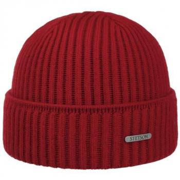 Parkman Strickmütze „Umschlag“ – Unisex One Size, rot