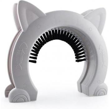 Cat Grooming Door with Self-Cleaning Brush