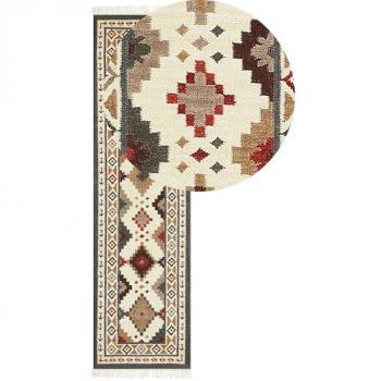 Lana Hand‑Made Kilim Colorato 80x300 cm Camera da Letto